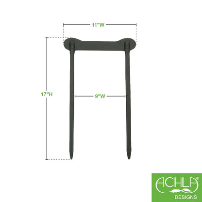 ACHLA Boot Scraper | Wrought Iron Black Powder Coat | Garden & Entryway Mud Remover | 17 x 11 x 1 in | Model BS-03