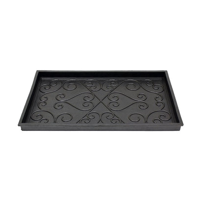 ACHLA Boot Tray Small | Black Natural Rubber | Entryway & Mudroom Catch-All | 14 x 24 x 2 in | Model BT-01S