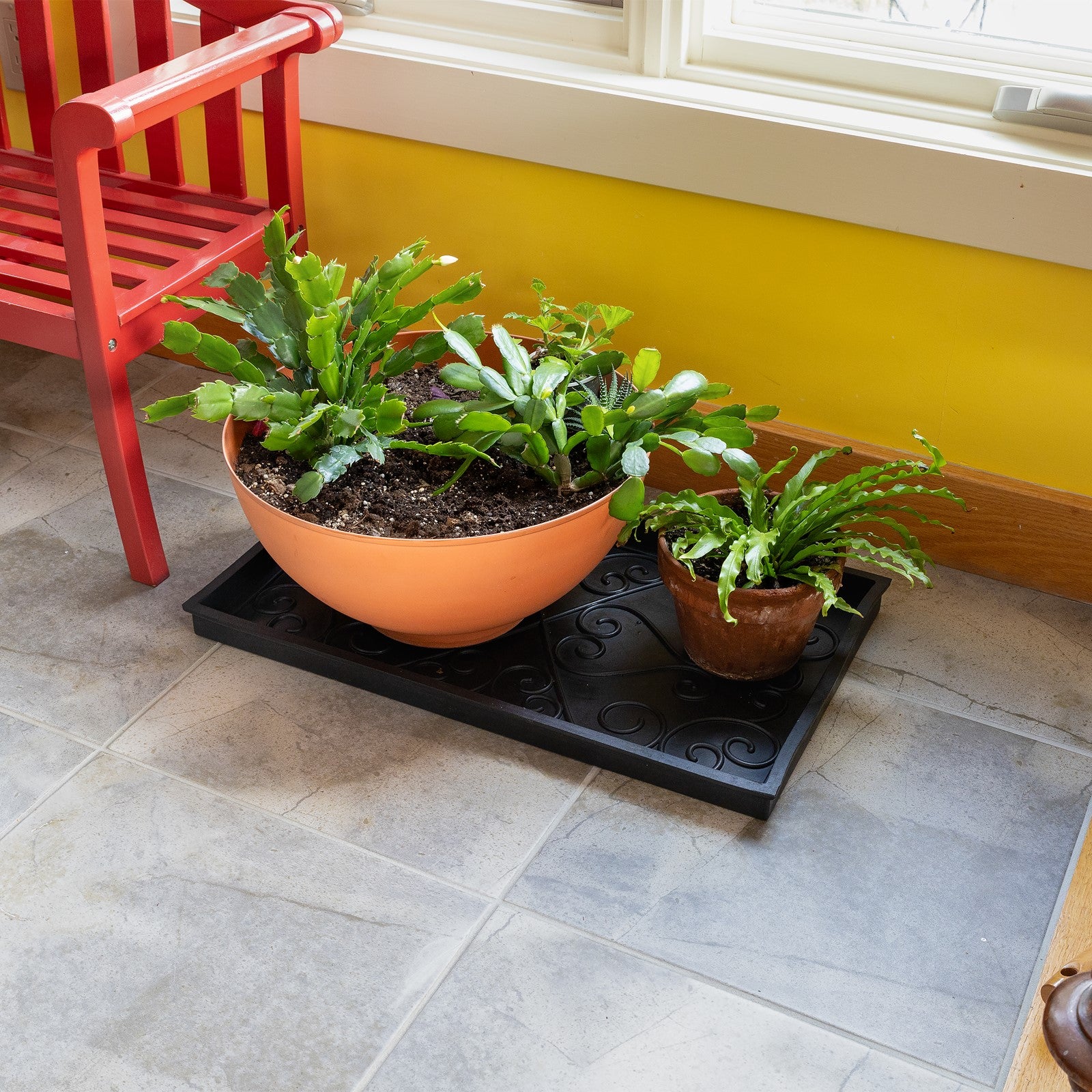 ACHLA Boot Tray Small | Black Natural Rubber | Entryway & Mudroom Catch-All | 14 x 24 x 2 in | Model BT-01S