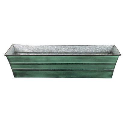 ACHLA Galvanized Tin Window Box 22in | Green Patina Powder-Coated Metal | Outdoor Window & Porch Planter | 22 x 6 x 5 in | Model C-08