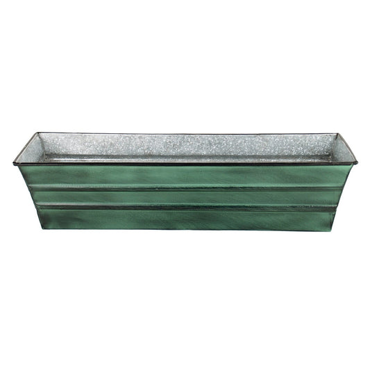ACHLA Galvanized Tin Window Box 22in | Green Patina Powder-Coated Metal | Outdoor Window & Porch Planter | 22 x 6 x 5 in | Model C-08