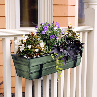 ACHLA Galvanized Tin Window Box 22in | Green Patina Powder-Coated Metal | Outdoor Window & Porch Planter | 22 x 6 x 5 in | Model C-08