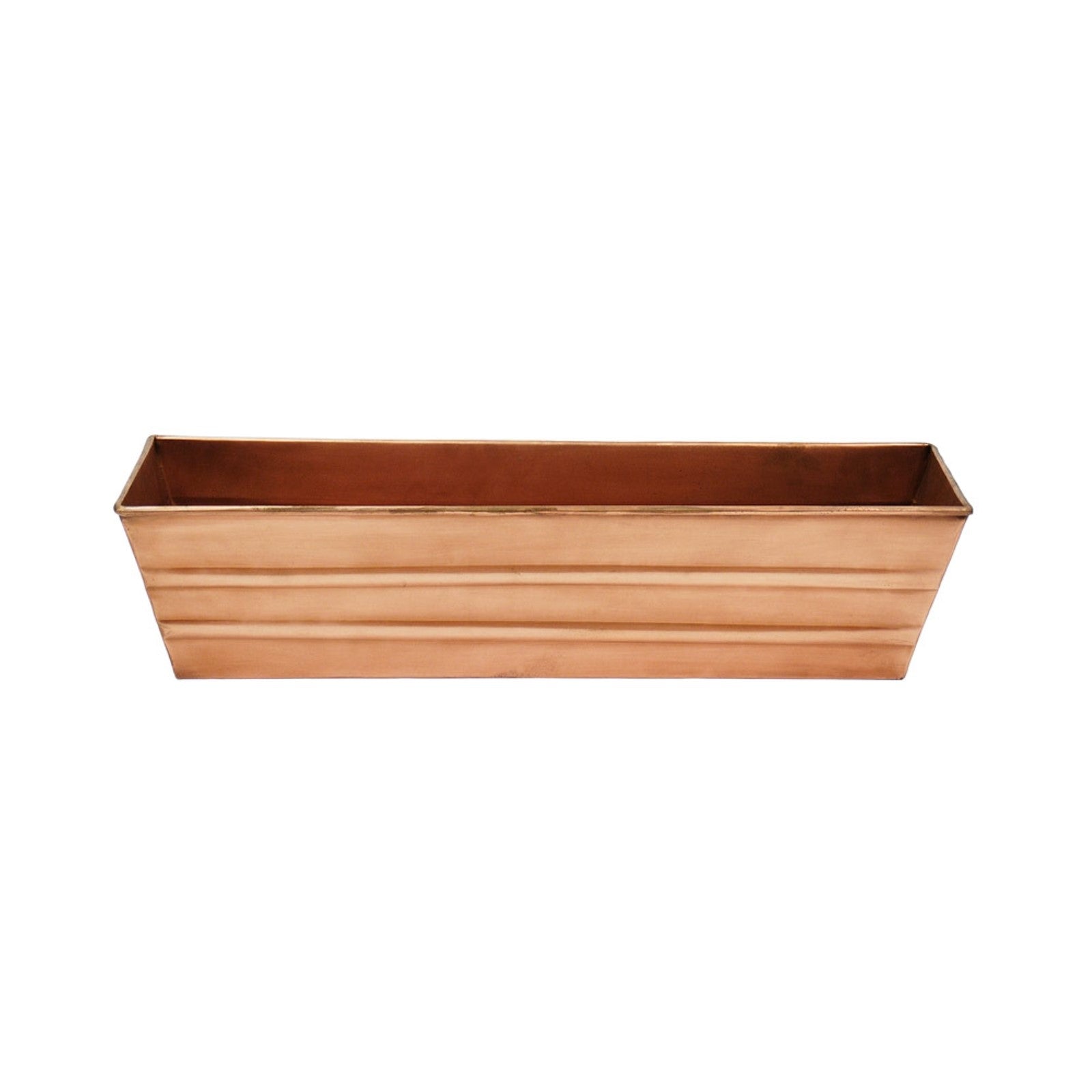 ACHLA Copper Plated Window Box Small | Rustic Tin with Copper Finish | Outdoor Deck & Window Planter | 22 x 6.25 x 5.25 in | Model C-08C