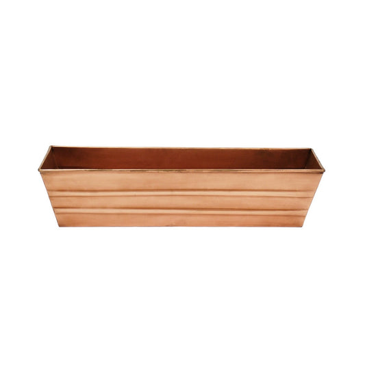 ACHLA Copper Plated Window Box Small | Rustic Tin with Copper Finish | Outdoor Deck & Window Planter | 22 x 6.25 x 5.25 in | Model C-08C