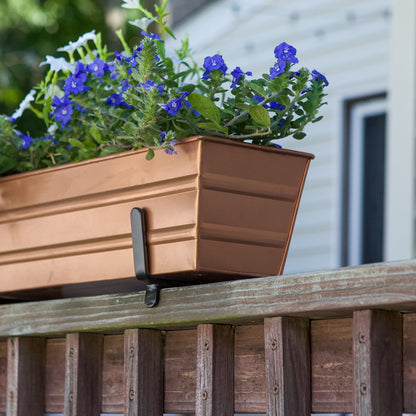 ACHLA Copper Plated Window Box Small | Rustic Tin with Copper Finish | Outdoor Deck & Window Planter | 22 x 6.25 x 5.25 in | Model C-08C