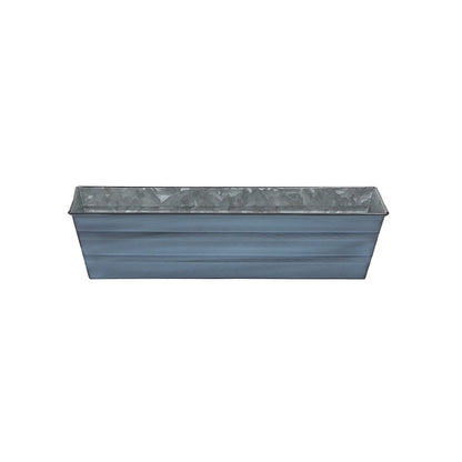 ACHLA Galvanized Steel Flower Box Planter Small | Classic Rectangular Nantucket Blue | Window Box & Balcony Container Garden | Model C-08NB