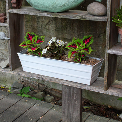ACHLA Galvanized Steel Flower Box Planter Small 22in | Classic Cape Cod White | Window Box & Balcony Container Garden | 22 x 6 x 5 in | Model C-08W