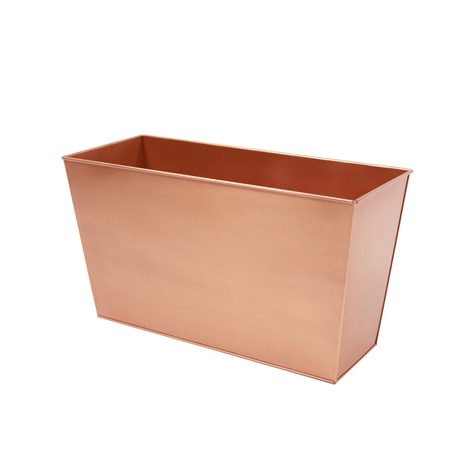 ACHLA Flower Box 22in Decorative Planter Cachepot | Copper Plated Galvanized Steel | Indoor & Outdoor Container Garden | 22 x 9 x 12 in | Model C-10C