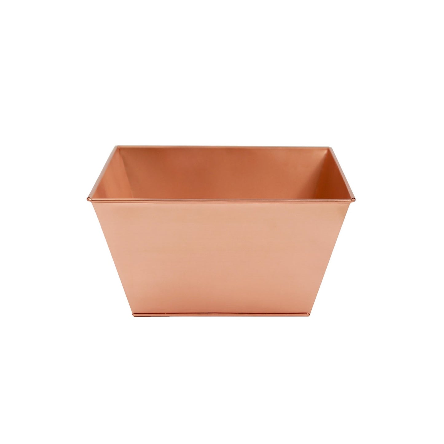ACHLA Small Copper Flower Box Planter | Galvanized Steel with Copper Plated Finish | Indoor & Outdoor Tabletop or Stand | 12 x 12 x 6 in | Model C-11C