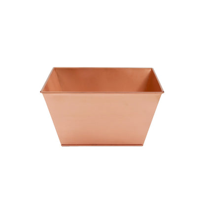 ACHLA Small Copper Flower Box Planter | Galvanized Steel with Copper Plated Finish | Indoor & Outdoor Tabletop or Stand | 12 x 12 x 6 in | Model C-11C