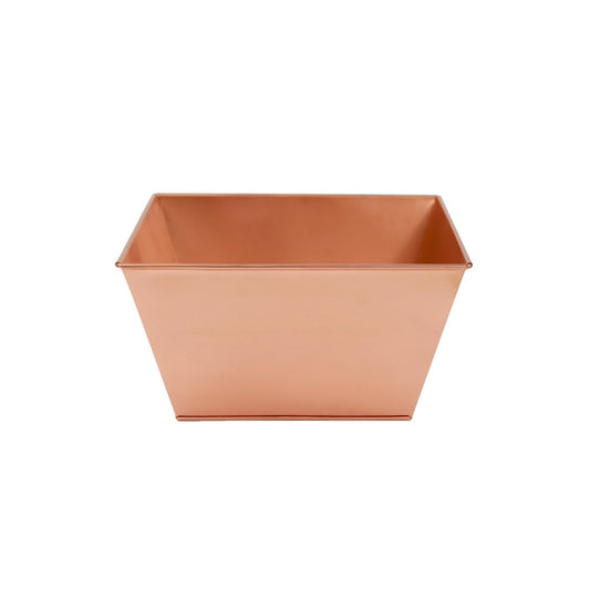 ACHLA Small Copper Flower Box Planter | Galvanized Steel with Copper Plated Finish | Indoor & Outdoor Tabletop or Stand | 12 x 12 x 6 in | Model C-11C