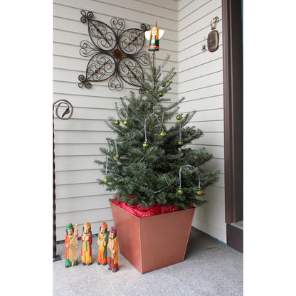 ACHLA Large Copper Flower Box | Brushed Copper Plated Galvanized Steel | Indoor & Outdoor Planter for Ornamentals & Citrus Trees | Model C-12C
