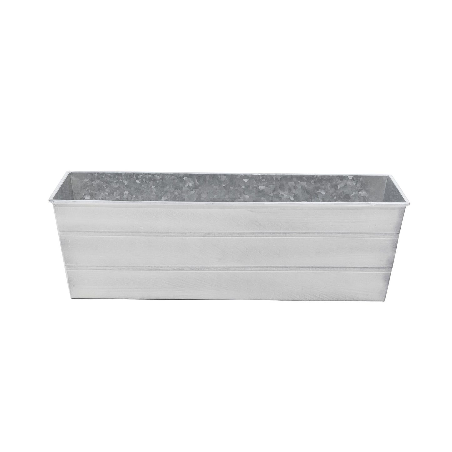 ACHLA Galvanized Steel Flower Box Planter Medium | Cape Cod White Patina Finish | Window Box & Balcony Container Garden | Model C-20W