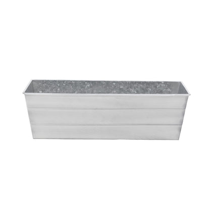 ACHLA Galvanized Steel Flower Box Planter Medium | Cape Cod White Patina Finish | Window Box & Balcony Container Garden | Model C-20W