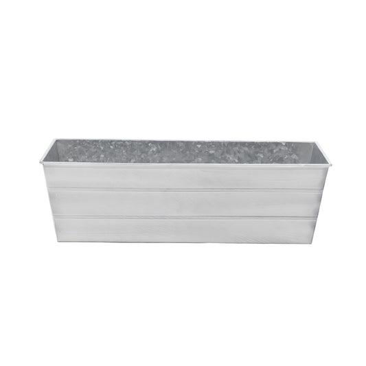 ACHLA Galvanized Steel Flower Box Planter Medium | Cape Cod White Patina Finish | Window Box & Balcony Container Garden | Model C-20W