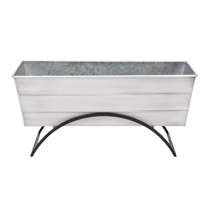 ACHLA Odette 24in Medium Flower Box Stand | Wrought Iron and Galvanized Steel | Patio & Balcony Container Gardening | 10 x 24 x 12 in | Model C-20W-S