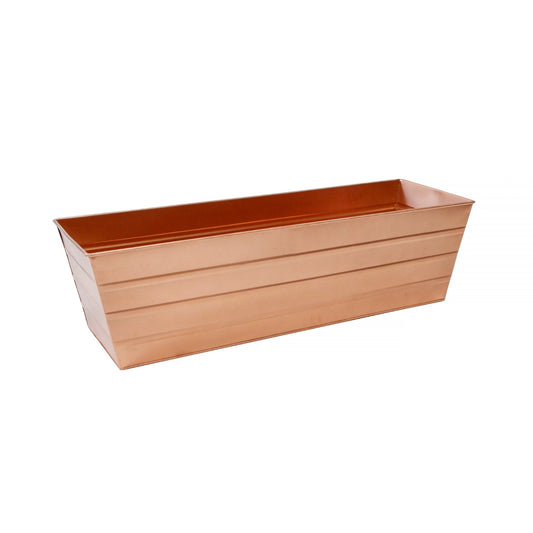 ACHLA Copper Plated Window Box 35.5in | Rustic Tin with Copper Finish | Deck & Window Planter | 35.5 x 12 x 9 in | Model C-21C