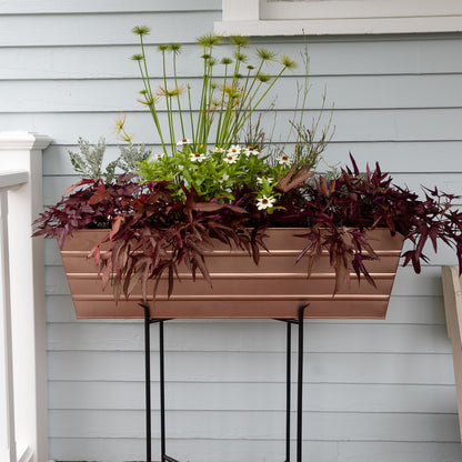 ACHLA Copper Plated Window Box 35.5in | Rustic Tin with Copper Finish | Deck & Window Planter | 35.5 x 12 x 9 in | Model C-21C