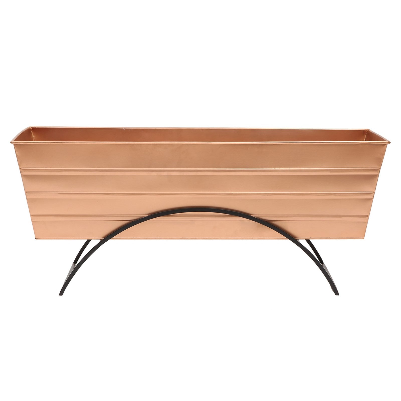 ACHLA Odette Large Flower Box Stand | Copper Plated Galvanized Steel and Black Wrought Iron | Patio & Balcony Container Gardening | Model C-21C-S