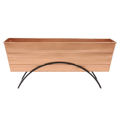 ACHLA Odette Large Flower Box Stand | Copper Plated Galvanized Steel and Black Wrought Iron | Patio & Balcony Container Gardening | Model C-21C-S