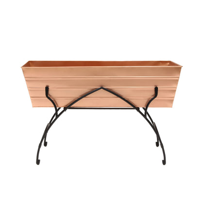 ACHLA Bella 36in Flower Box Stand | Art Deco Wrought Iron and Copper Plated Steel | Patio & Balcony Container Gardening | Model C-21C-S2