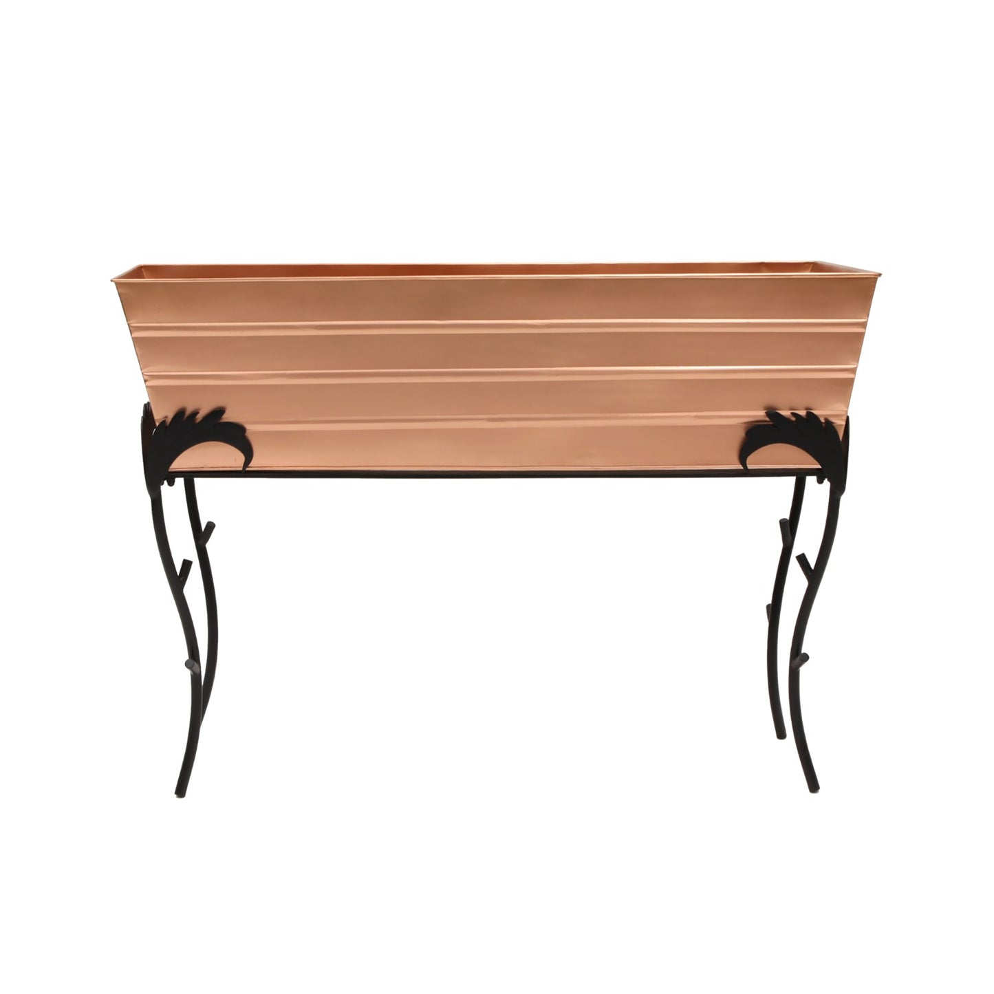 ACHLA Flora 25in Flower Box Stand | Copper Plated Steel and Black Wrought Iron | Patio & Balcony Container Gardening | Model C-21C-S3