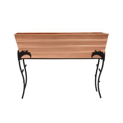 ACHLA Flora 25in Flower Box Stand | Copper Plated Steel and Black Wrought Iron | Patio & Balcony Container Gardening | Model C-21C-S3