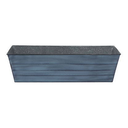 ACHLA Galvanized Steel Flower Box Planter Large | Classic Window Box Style in Nantucket Blue | Porch, Balcony & Garden Container | Model C-21NB