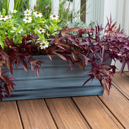 ACHLA Galvanized Steel Flower Box Planter Large | Classic Window Box Style in Nantucket Blue | Porch, Balcony & Garden Container | Model C-21NB