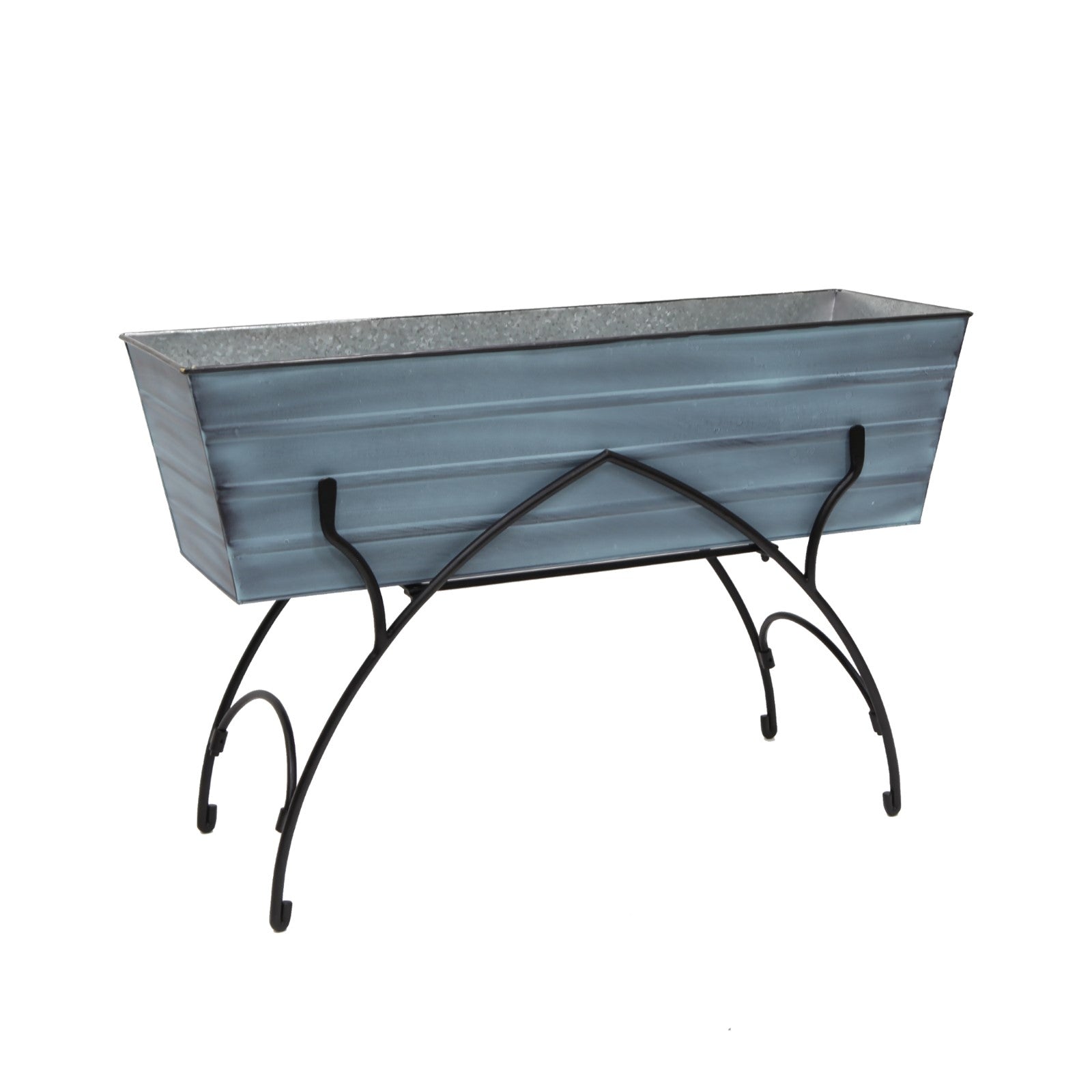 ACHLA Bella 36in Flower Box Stand | Art Deco Wrought Iron and Galvanized Steel | Patio & Deck Container Gardening | 35.25 x 11.75 x | Model C-21NB-S2