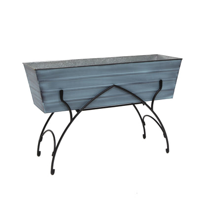 ACHLA Bella 36in Flower Box Stand | Art Deco Wrought Iron and Galvanized Steel | Patio & Deck Container Gardening | 35.25 x 11.75 x | Model C-21NB-S2