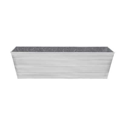 ACHLA Galvanized Steel Large Flower Box Planter | Cape Cod White Rolled Edge | Window Box & Balcony Container Garden | Model C-21W