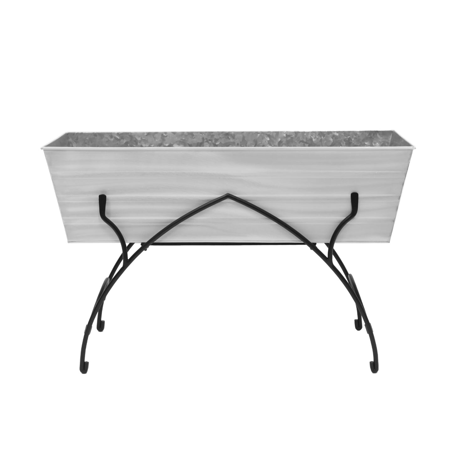 ACHLA Bella 36in Large Flower Box Stand | Art Deco Wrought Iron and Galvanized Steel | Patio & Balcony Container Gardening | Model C-21W-S2