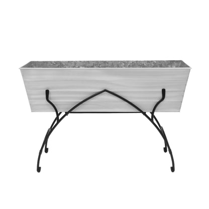 ACHLA Bella 36in Large Flower Box Stand | Art Deco Wrought Iron and Galvanized Steel | Patio & Balcony Container Gardening | Model C-21W-S2