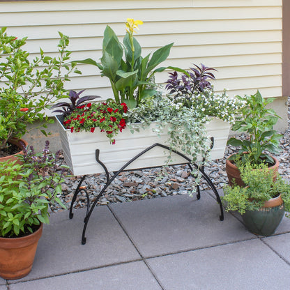 ACHLA Bella 36in Large Flower Box Stand | Art Deco Wrought Iron and Galvanized Steel | Patio & Balcony Container Gardening | Model C-21W-S2