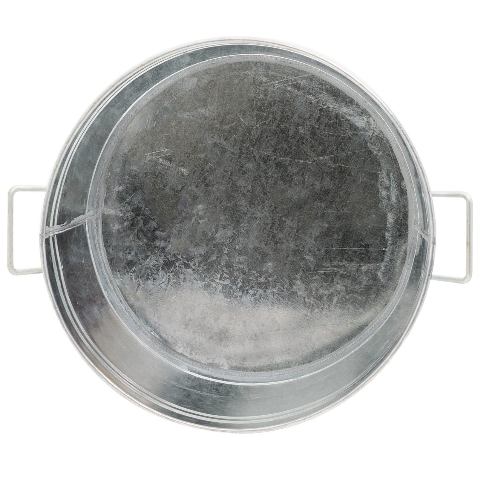 ACHLA Round Steel Tub 16in | Galvanized Farmhouse Style | Beverage Chiller, Log Holder & Plant Container | 16 x 16 x 11 in | Model C-50