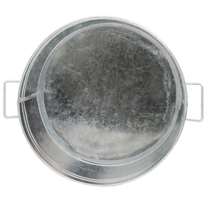 ACHLA Round Steel Tub 16in | Galvanized Farmhouse Style | Beverage Chiller, Log Holder & Plant Container | 16 x 16 x 11 in | Model C-50