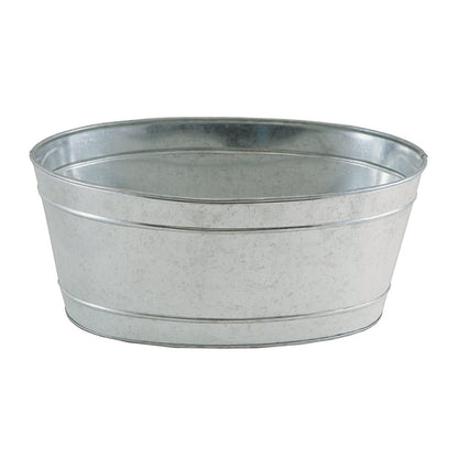 ACHLA Small Oval Galvanized Tub | Rustic Steel Ice Bucket & Planter | Patio & Garden Party | 11 x 16 x 7 in | Model C-51M