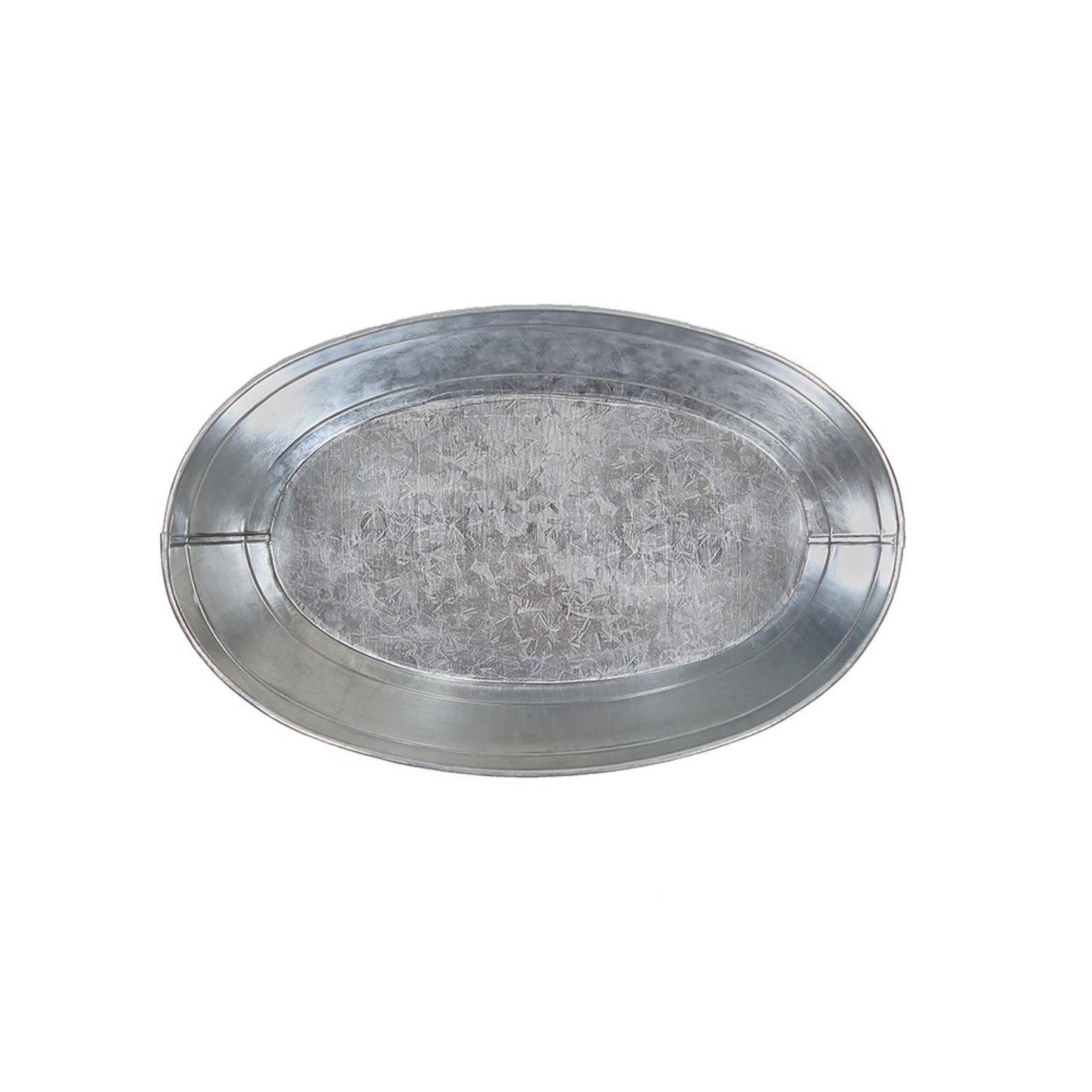 ACHLA Small Oval Galvanized Tub | Rustic Steel Ice Bucket & Planter | Patio & Garden Party | 11 x 16 x 7 in | Model C-51M