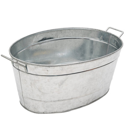 ACHLA Large Oval Galvanized Steel Tub 30.5in | Rustic Farmhouse Log Rack & Planter | Entryway, Porch & Outdoor Use | 30.5 x 15 x 9.5 in | Model C-55