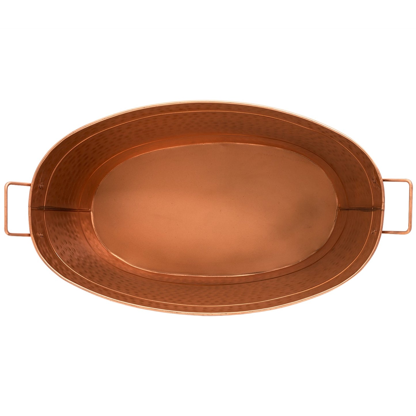 ACHLA Large Oval Steel Tub | Copper Plated Finish | Log Rack & Firewood Carrier for Indoor & Outdoor Use | 30.5 x 15 x 9.5 in | Model C-55C