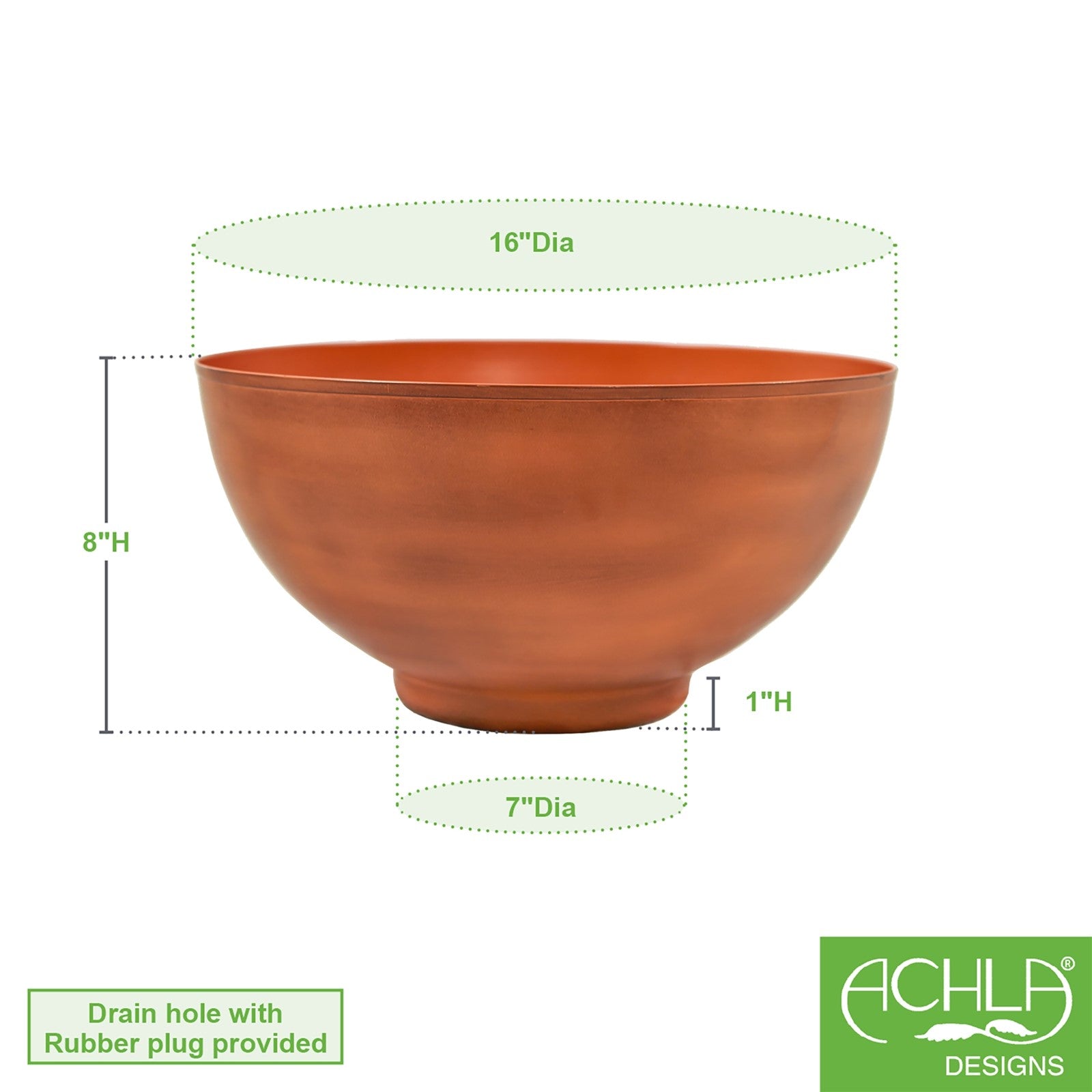 ACHLA Solaria Small Bowl Planter 16in | Burnt Sienna Galvanized Steel and Black Wrought Iron | Indoor & Outdoor Cactus & Succulent | Model C-60BS