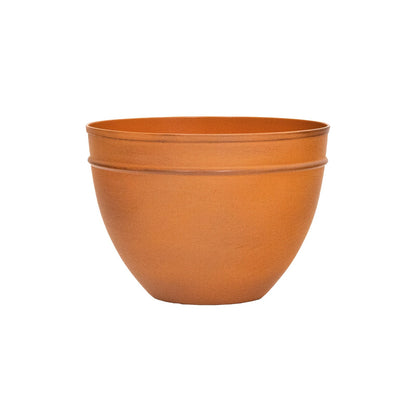 ACHLA Solaria Small Planting Pot 8in | Burnt Sienna Galvanized Steel | Indoor & Outdoor Planter | 8 x 8 x 6 in | Model C-63BS
