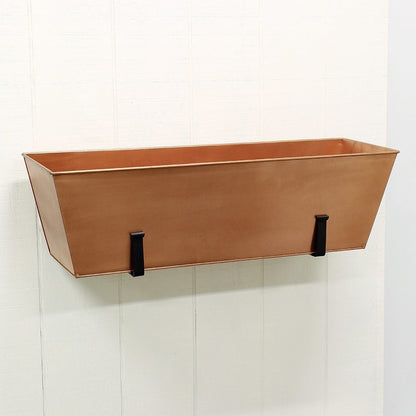 ACHLA Galvanized Tin Flower Box | Copper Finished Steel | Outdoor & Patio Planter | 34.5 x 11 x 10 in | Model C-82C