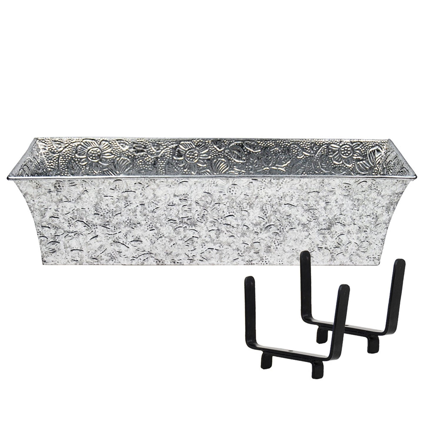 ACHLA Deck Bracket Kit | Verdigris Galvanized Tin and Iron | Outdoor Planter Mount for 2x4 Railing | 24 x 8 x 6 in | Model C04-K4