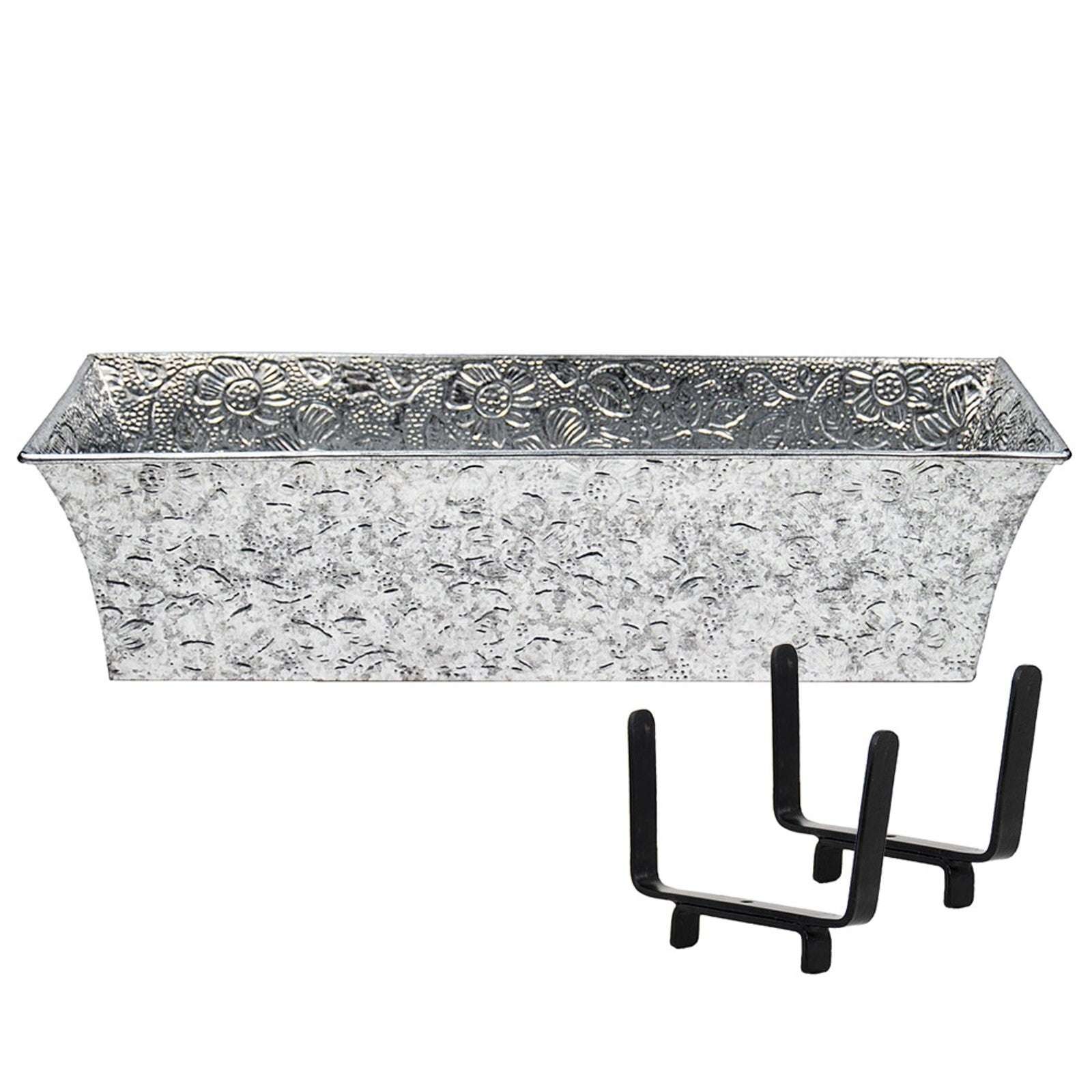 ACHLA Deck Bracket Kit | Verdigris Galvanized Tin and Iron | Outdoor Planter Mount for 2x4 Railing | 24 x 8 x 6 in | Model C04-K4