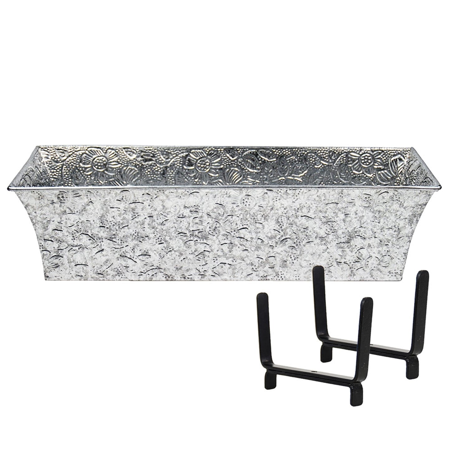 ACHLA Deck Bracket Kit II | Verdigris Iron & Tin Planter Box | Deck Railing & Balcony Flower Box | 24 x 8 x 6 in | Model C04-K6