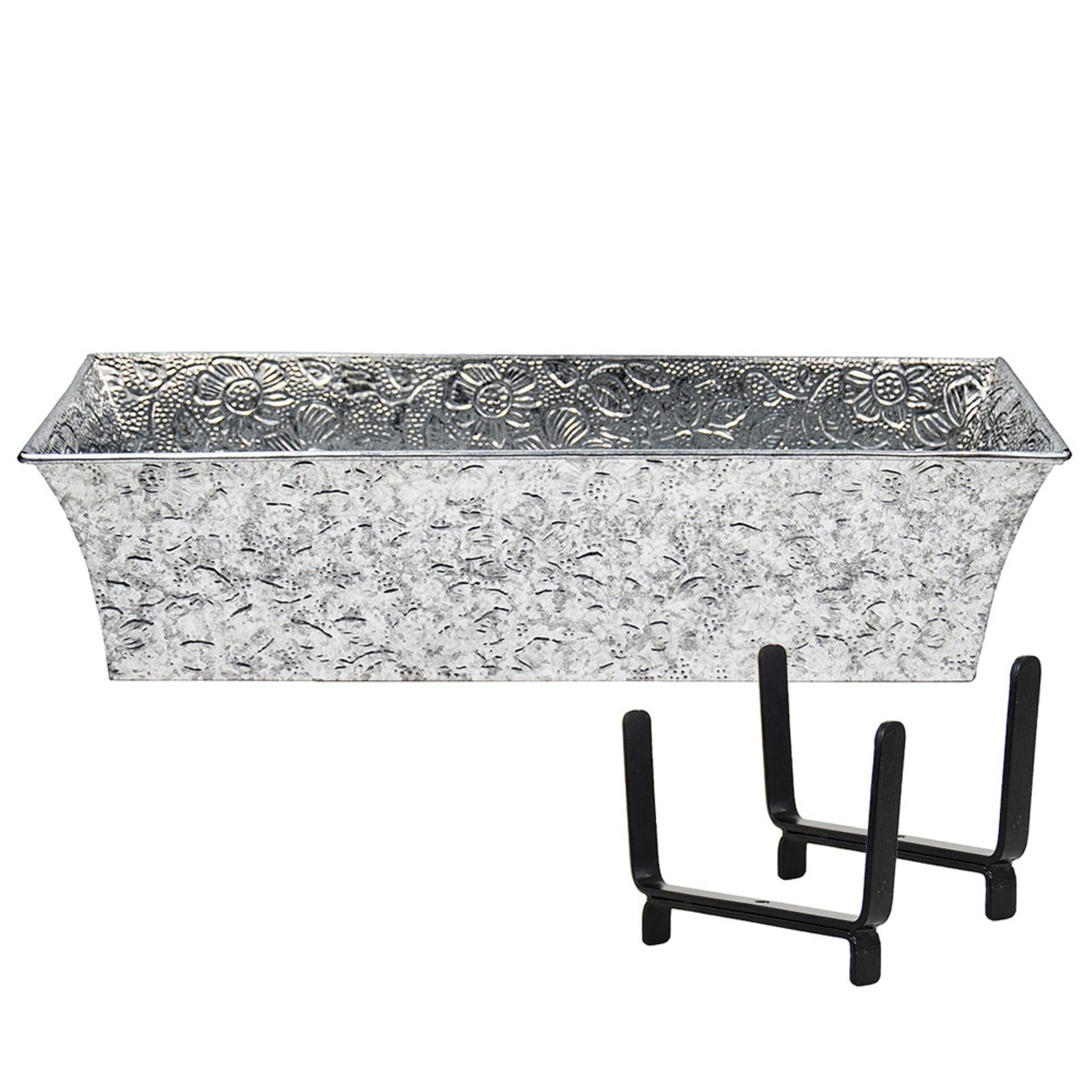 ACHLA Deck Bracket Kit II | Verdigris Iron & Tin Planter Box | Deck Railing & Balcony Flower Box | 24 x 8 x 6 in | Model C04-K6