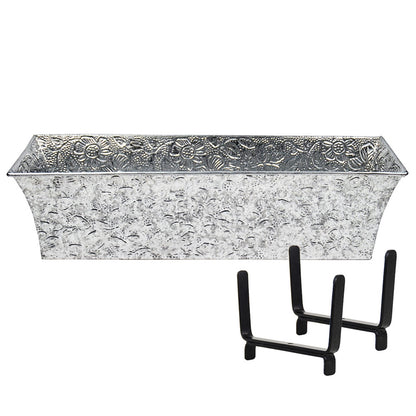 ACHLA Deck Bracket Kit II | Verdigris Iron & Tin Planter Box | Deck Railing & Balcony Flower Box | 24 x 8 x 6 in | Model C04-K6