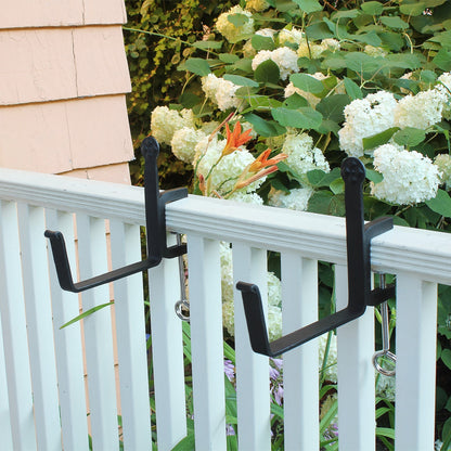 ACHLA Small Copper Flower Box with Clamp-On Brackets | Galvanized Steel and Wrought Iron | Front Porch & Balcony Planter | Model C08C-RM